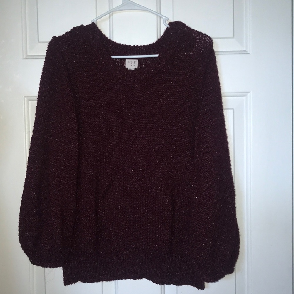 dark red knit sweater